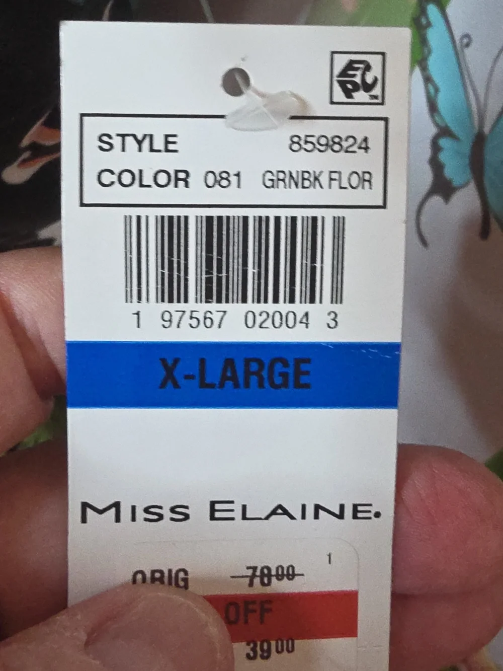 Miss Elaine Black Floral V-Neck Short Sleeve Robe Or House Coat In XL & Small - Picture 8 of 8